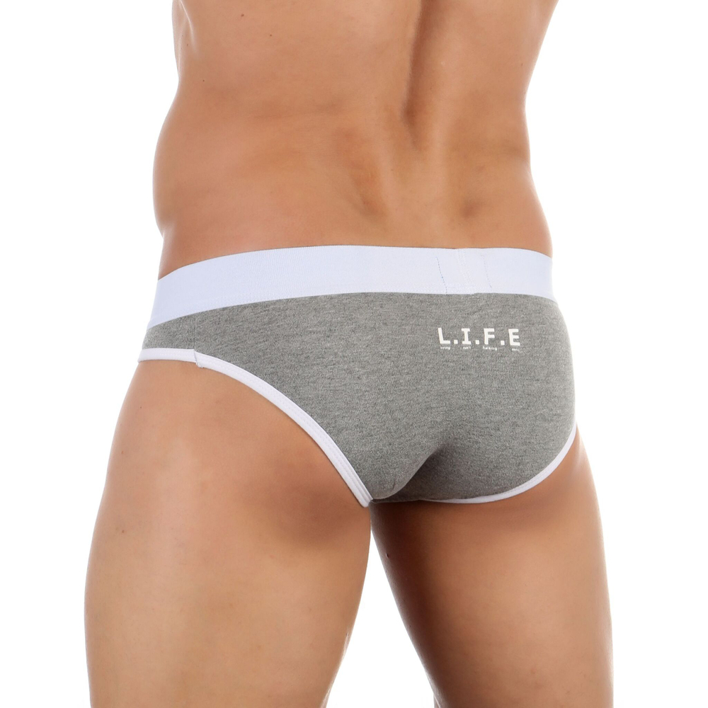 Серые мужские трусы-слипы L.I.F.E. (Размер: M) (Цвет: серый)