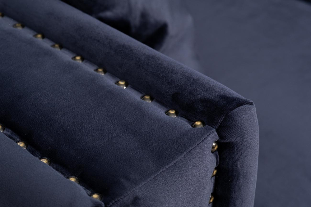 Диван трехместный Garda Decor Opera-2 темно-синий механизм миксотойл