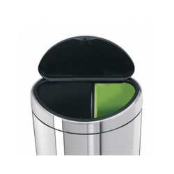 Ведро для мусора Brabantia Touch Bin двухсекционное матовая сталь с защитой от отпечатков пальцев 10л 23л крышка
