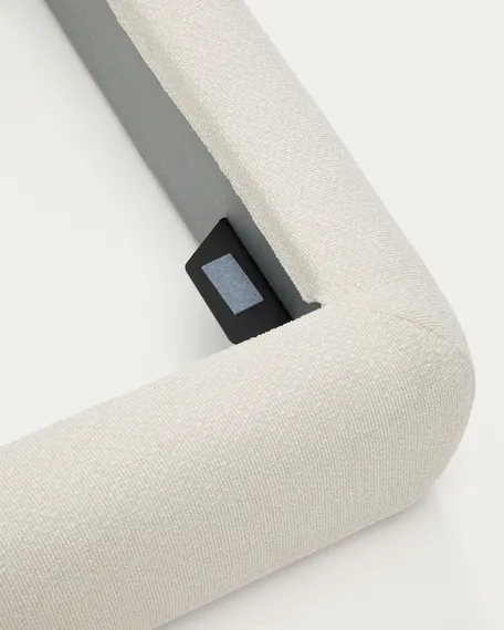 Кровать Martina со съемным чехлом из шенилла цвета экрю 180 x 200