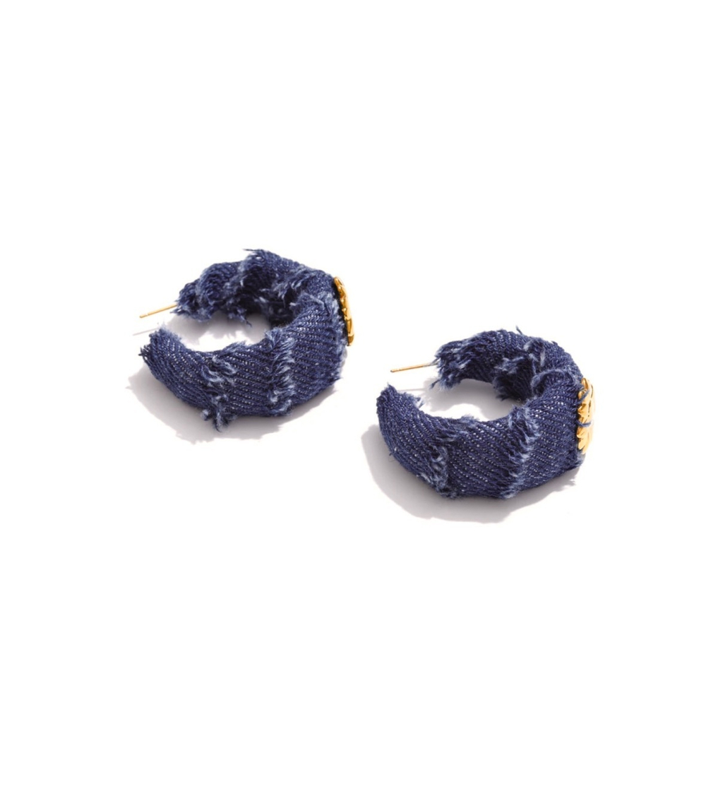 Серьги из джинсы