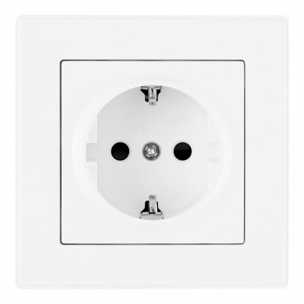 Розетка с заземлением и со шторкой Arte Milano SET06-1 SET06-1-40-1 white