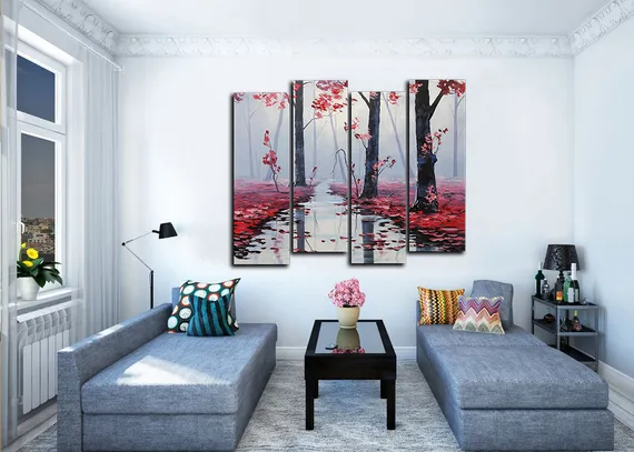 Модульная картина "Осенняя река"