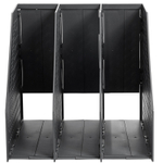 Лоток вертикальный DELI, 3 отделения, складной, темно-серый