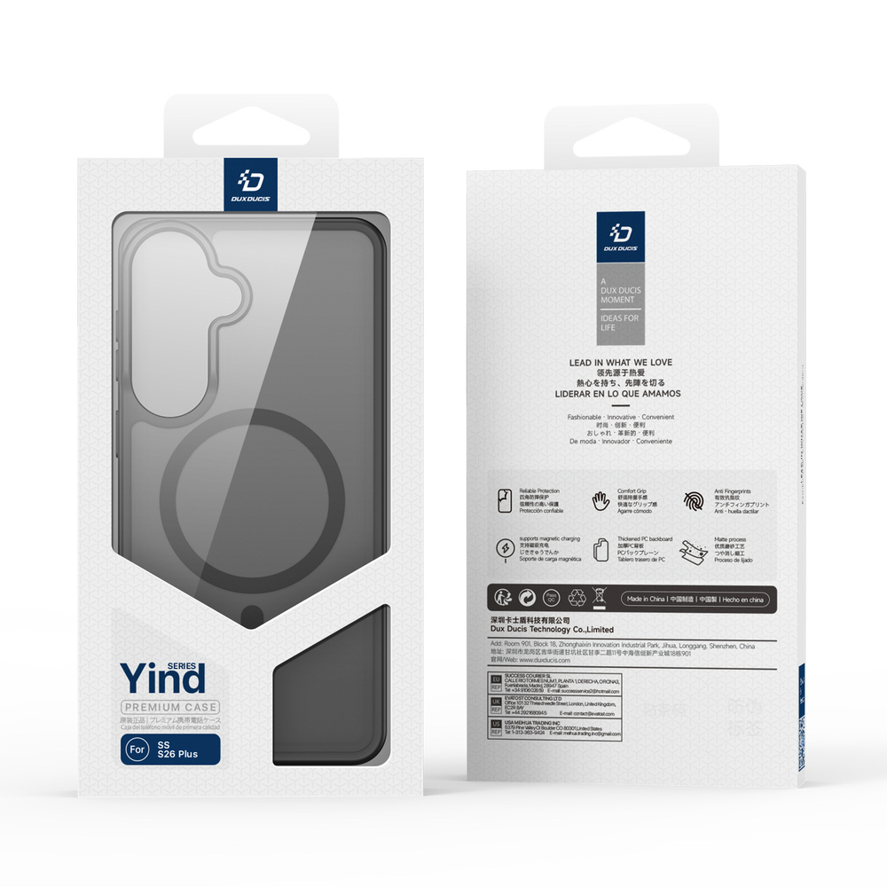 Чехол черного цвета с MagSafe для Samsung Galaxy S26+ Плюс, серия Yind Series от Dux Ducis