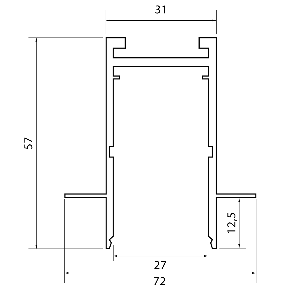 ST021.539.00H (аналог ST021.539.00) Шинопровод SKYLINE 220 встраиваемый ST-Luce Белый Длина 3 000мм