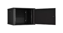 Шкаф настенный 9U, Ш600хГ600, металлическая дверь, цельнометаллические стенки, черный