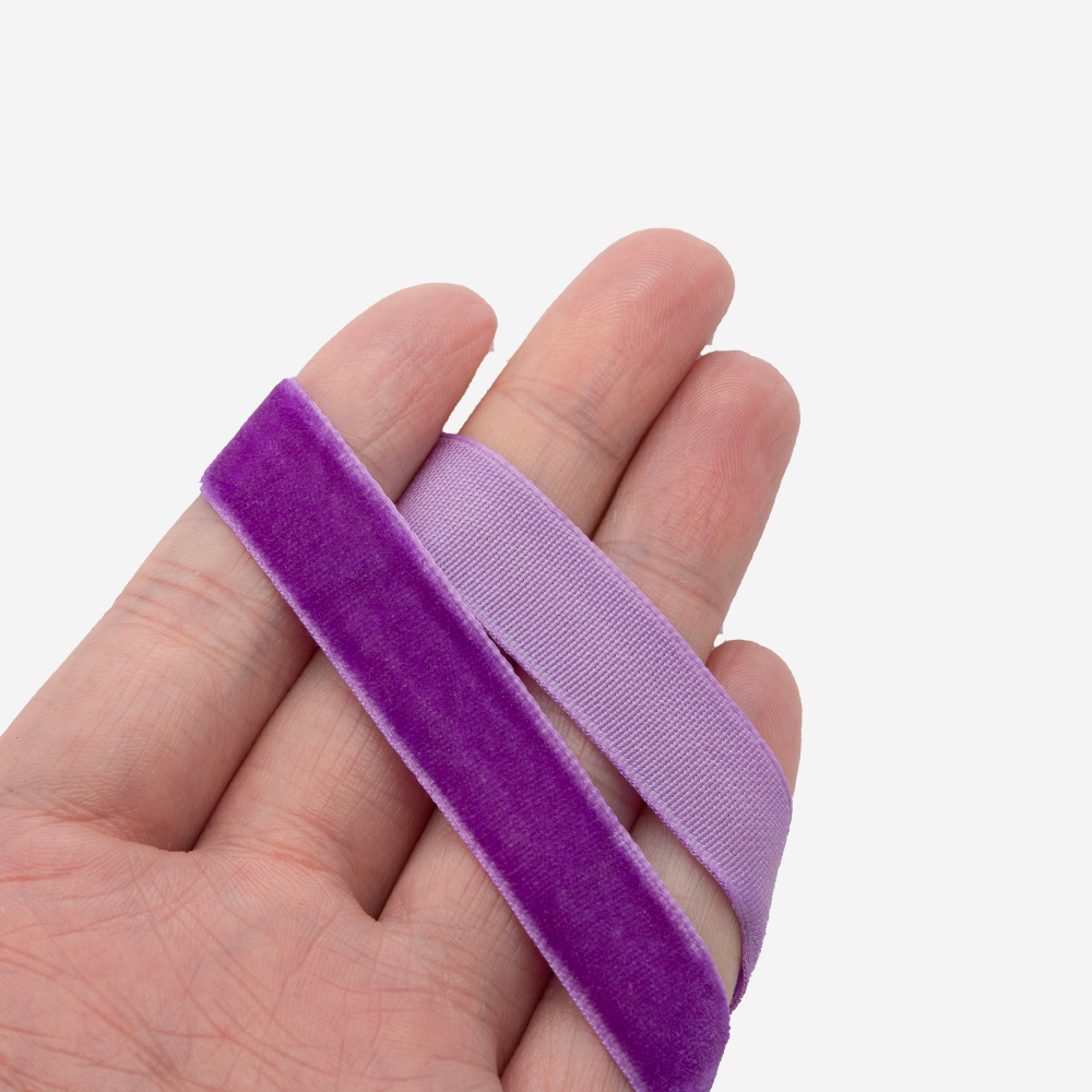 Лента бархатная, 12мм, оттенок "Фиолетовый"