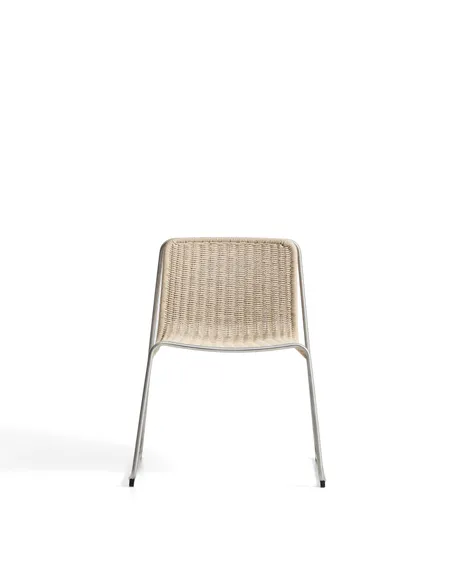 Уличный стул Tavari из бежевой веревки и стали