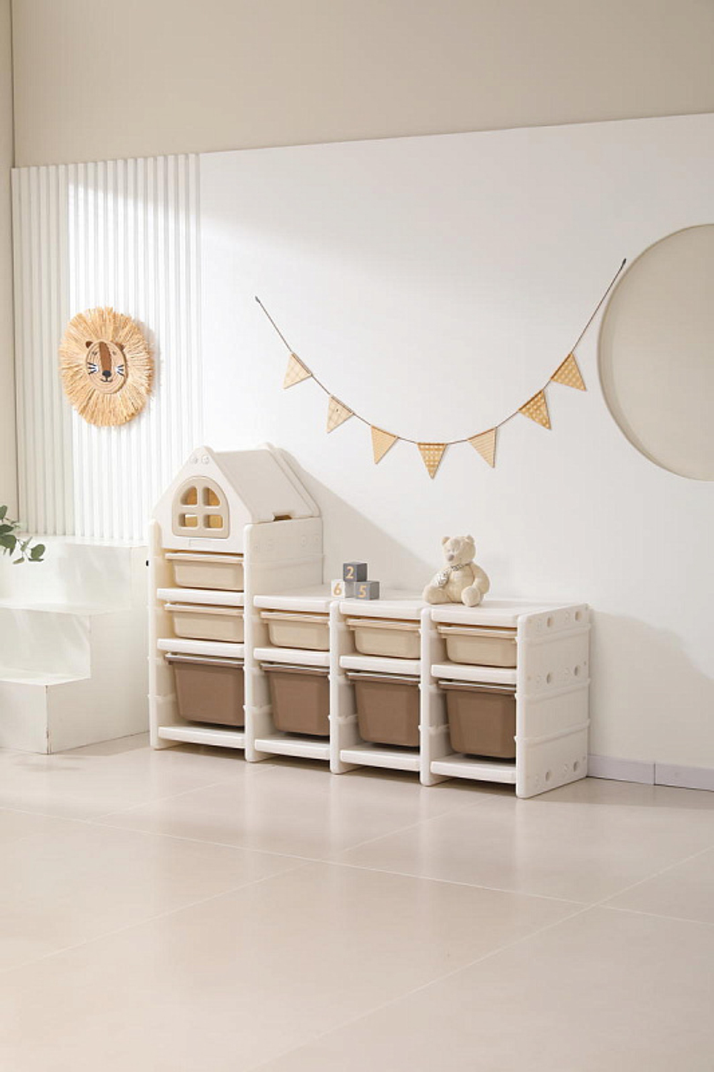 Стеллаж для игрушек UNIX Kids 9 ящиков Camel