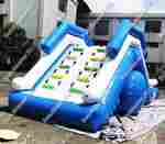 Надувная прямая водная горка «Пляжная» с бассейном, 7*2.5*3 м