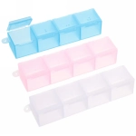 Таблетница - органайзер 4 ячейки «VOSTOKDOM», микс три цвета, 10*2.5*2см