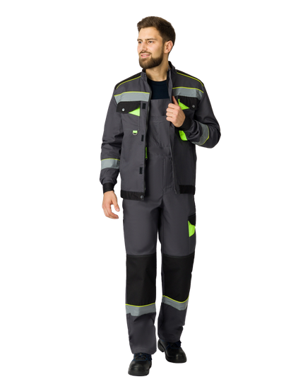 Костюм "Ховард-2" полукомбинезон (т.серый/черный/лимон)
