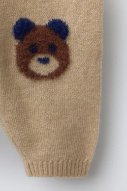 ZARA ТРИКОТАЖНЫЕ БРЮКИ-ДЖОГГЕРЫ С ПРИНТОМ «МЕДВЕЖАТА», РЫЖЕВАТО-КОРИЧНЕВЫЙ