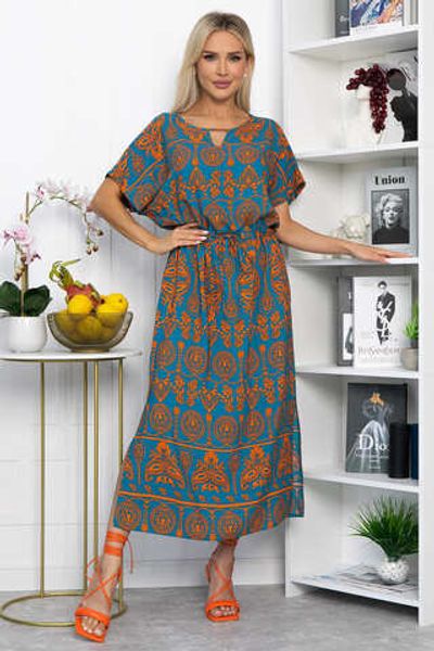 Платье Вистерия (лазурно-оранжевое) П15347-5М LT Collection