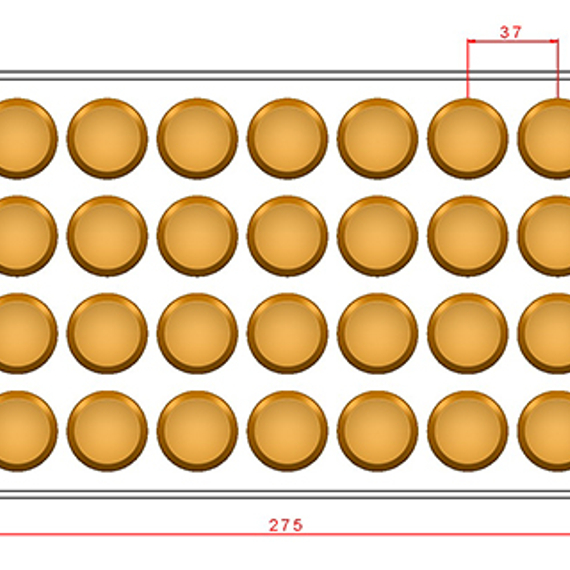 1091 | Форма для шоколадных конфет "Таблетка 2" (275*175 мм)