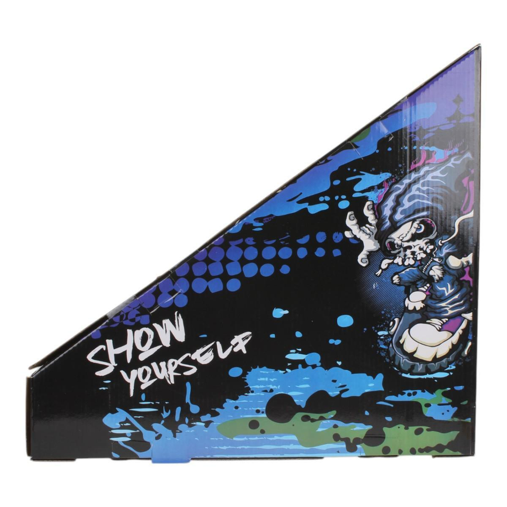 Самокат Алюминий трюковой алюм диски, колеса PU 100, синий, рисунок не микс, с-30834