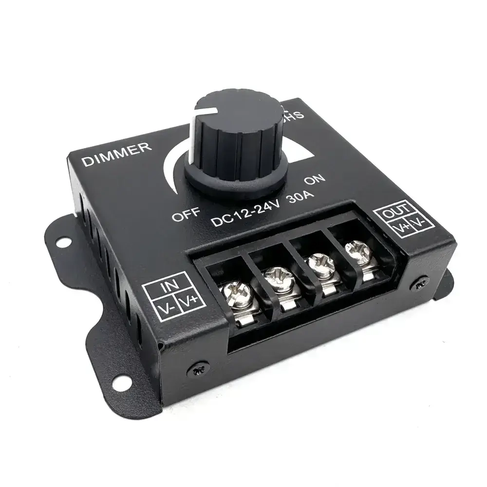 Регулятор яркости для светодиодных лент, диммер 12В /24В 30А, металл