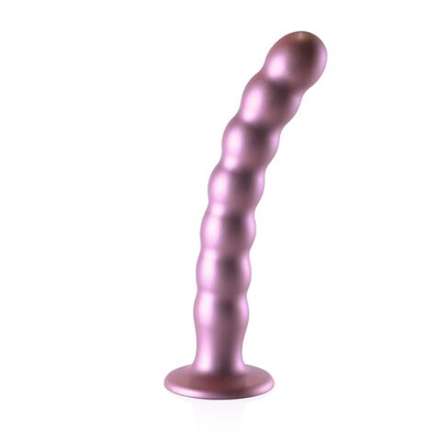 Розовый фаллоимитатор Beaded G-Spot - 21 см. (Цвет: розовый)
