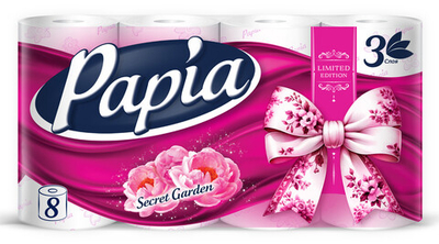 Papia Туалетная бумага Secret Garden 3сл 8шт