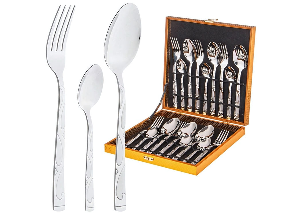 Набор столовых приборов 18 предметов в деревянном кейсе Agness 942-011