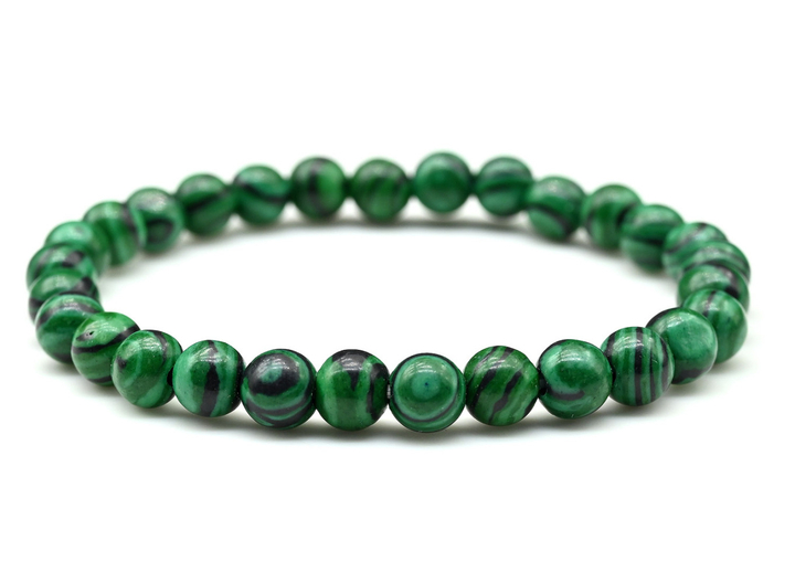 Браслет Кварц под малахит шар 6 мм