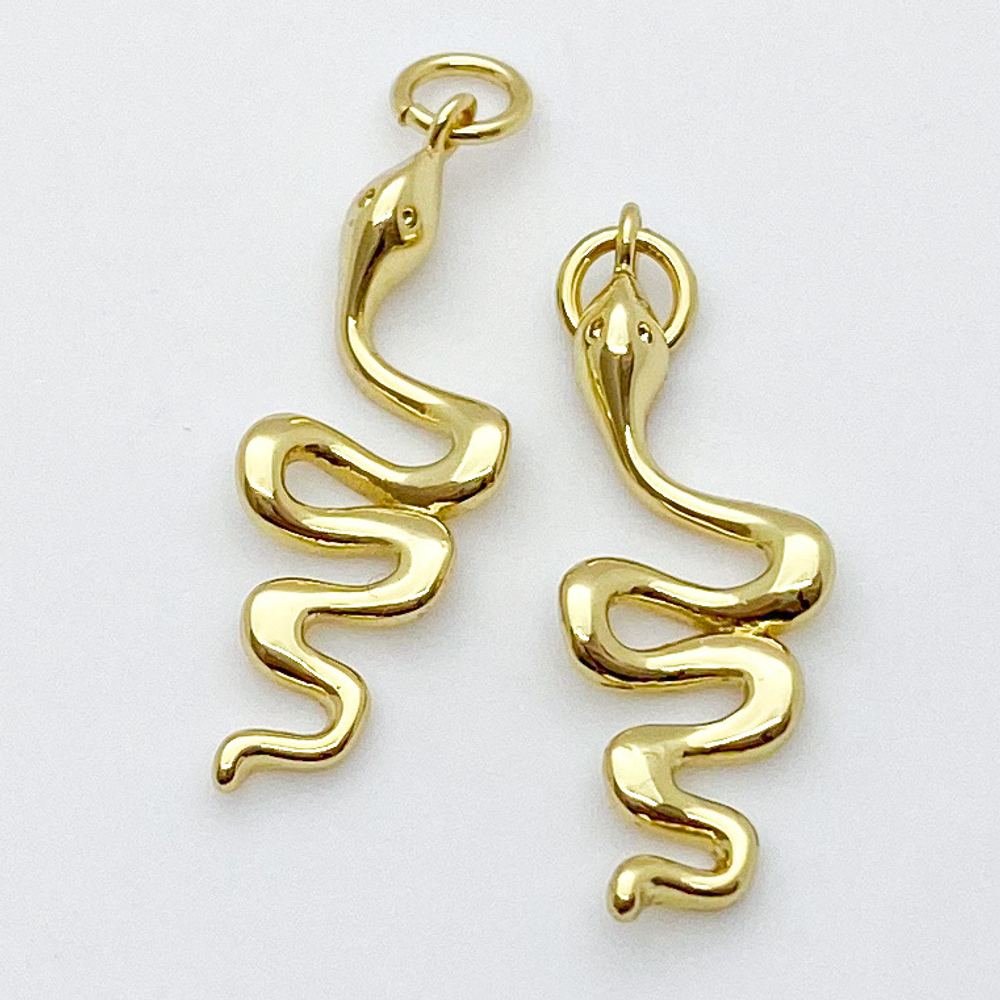 Подвеска Змея, цвет золото, размер 27*9 мм, цена за 1 шт