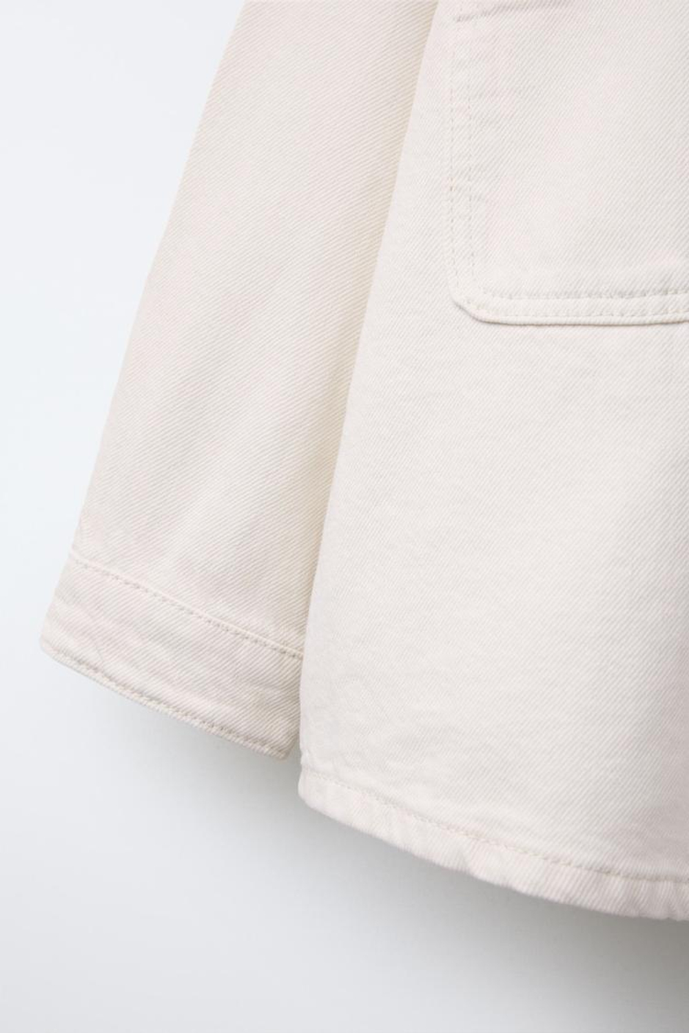 ZARA КУРТКА-РУБАШКА С КАПЮШОНОМ, ЭКРЮ