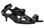 Balenciaga Leather One Strap Sandals 4cm Women"s Black