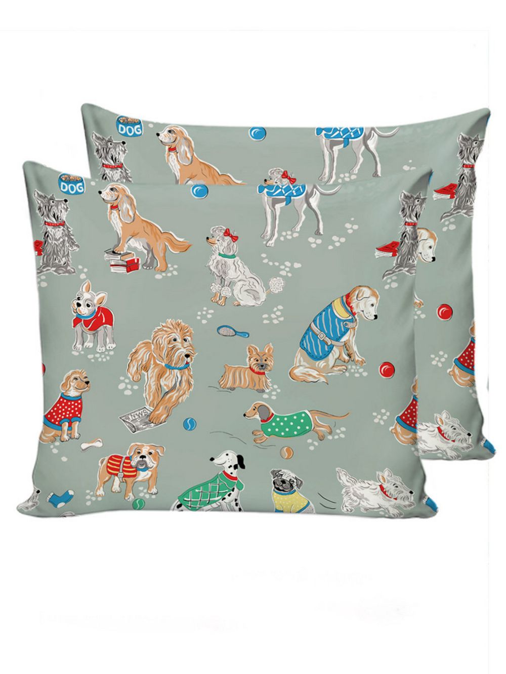 Наволочка комплект 2шт Сказка "Dogs on blue" 70х70 см, перкаль