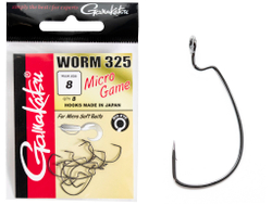 Крючки офсетные Gamakatsu WORM 325 MICRO GAME HOOKS №8, 8шт.