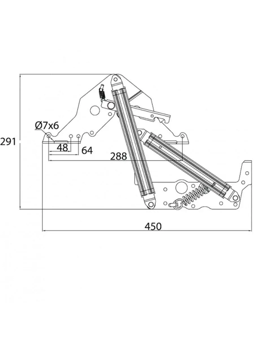Механизм для дивана-книжки 106, "ноль от стены", комплект