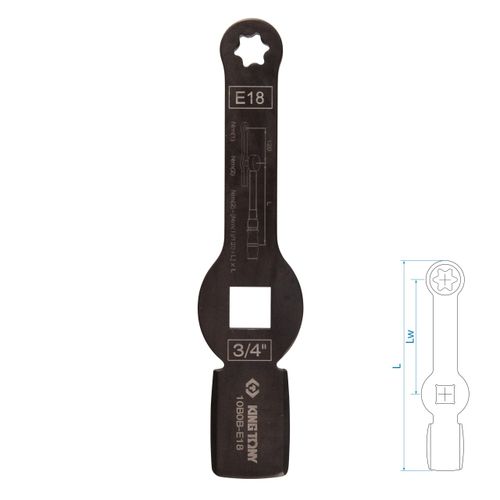 KING TONY (10B0B-E18) Ключ для тормозных суппортов грузовых автомобилей E18, 3/4", ударный