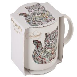 Кружка "Kitty" v=380мл (фарфор) (картонная цветная лента)