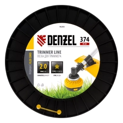 Леска для триммера звезда, 2,0мм х 374м, на DIN катушке FLEX CORD// Denzel
