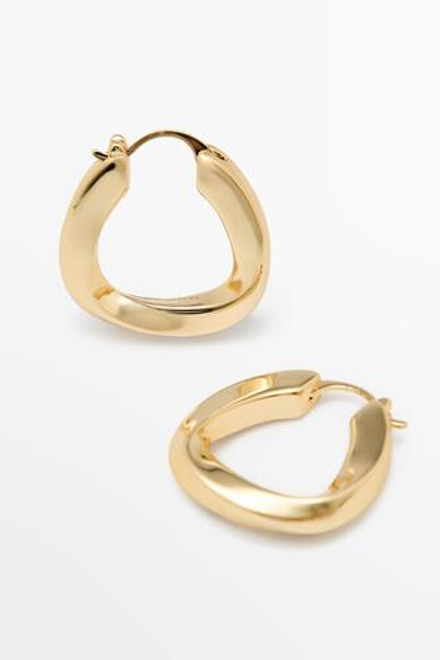 Massimo Dutti Серьги-кольца треугольные, золотистый
