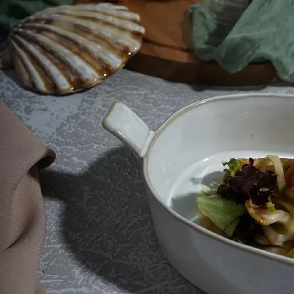Блюдо овальное 25,5*13,5 см h5 см 700 мл Gray Oval Bucket с ручками Frutti di Mare P.L. [1]