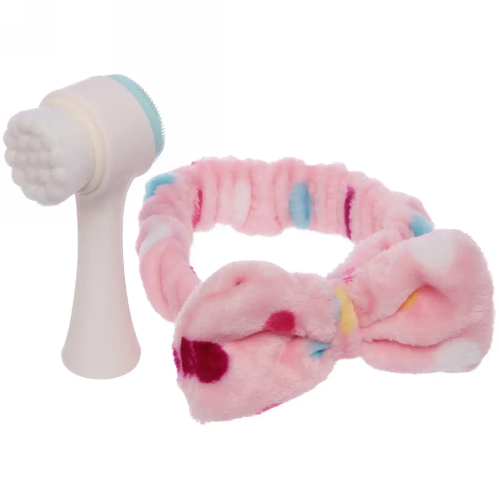 Набор подарочный Повязка на голову и щетка для умывания «Для Тебя», микс 4 цвета, 16*16,5*4,5см