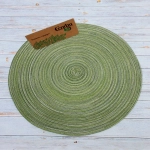 Салфетка на стол 38см плетеная «Круги» зеленый
