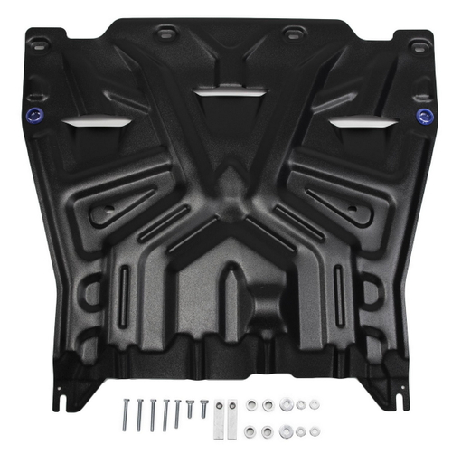 Защита картера и КПП Rival для Kia Optima IV (V - 2.0 (150/245 л.с.); 2.4 (188 л.с.)) 2016-2018/Kia Optima IV рестайлинг (V - 2.0 (150 л.с.)) АКПП 2018-2020/Kia Optima IV рестайлинг (V - 2.4 (188 л.с.)) 2018-2020, сталь 1.5 мм, с крепежом, штампованная, 111.2837.1