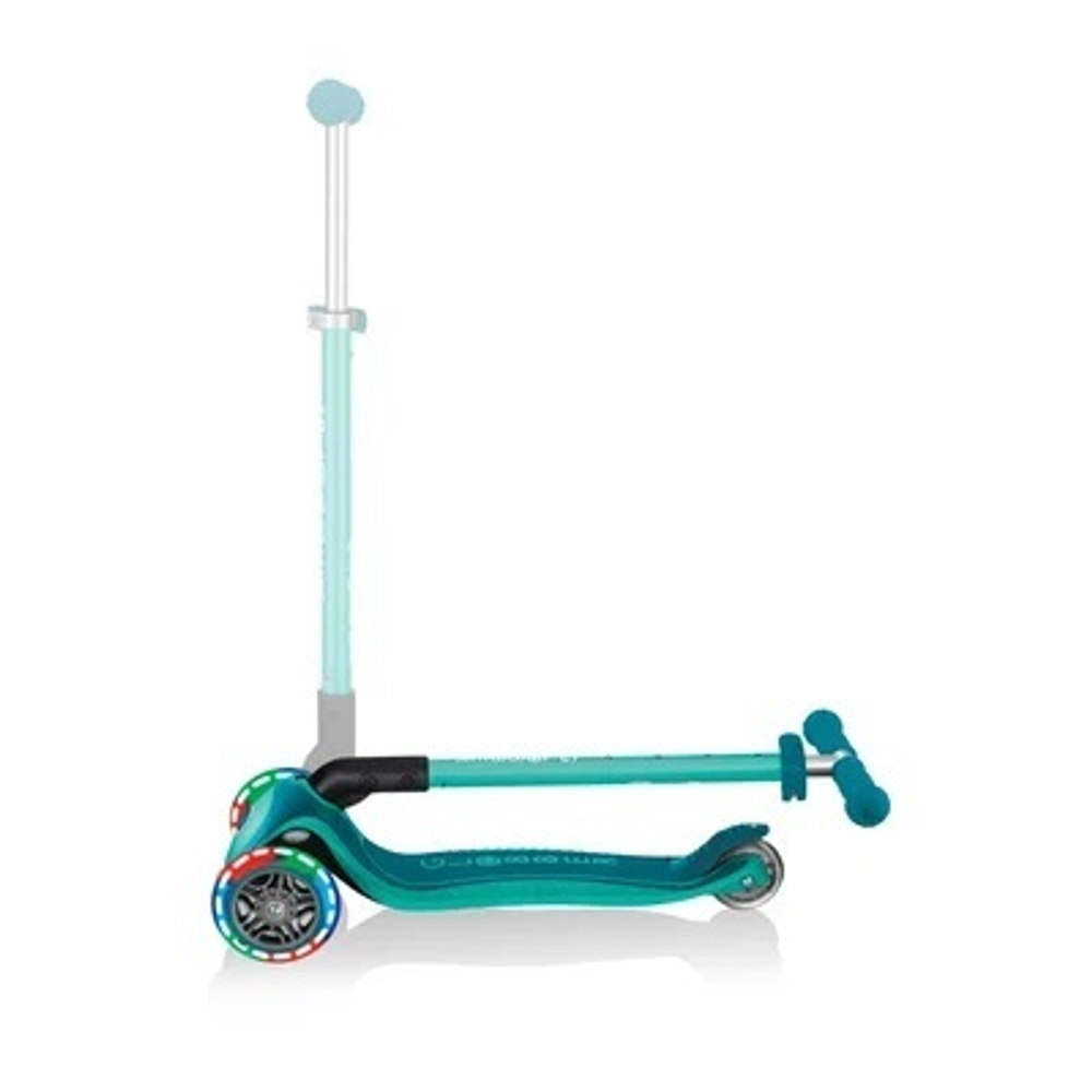 Самокат Globber Primo Foldable Plus Lights зеленый