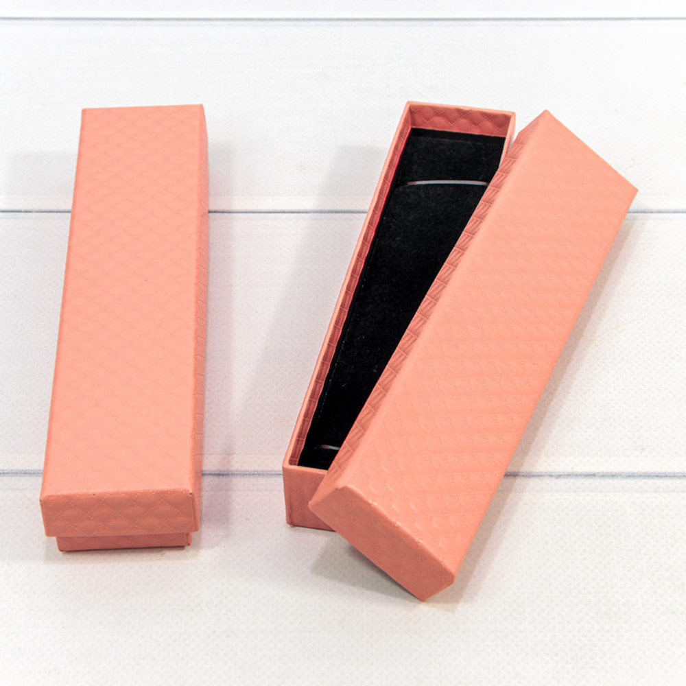 Коробка Ювелирная 20х4.5х2.7 см Набор 2 шт "Ромбики" (Лососевый)