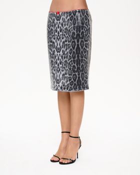 Юбка мини из пайеток с леопардовым принтом