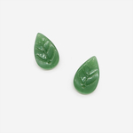 Подвеска резная "Листочек", 18*11мм, зеленая коралловая пудра