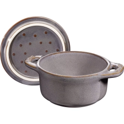 STAUB - Мини-кокотница 200мл 10см серый / артикул   40511-998-0  / GTIN 4009839376993