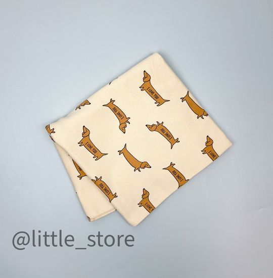 Пеленка хлопковая "Таксы"