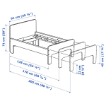 Выдвижной каркас кровати - SLÄKT/SLАKT  IKEA/ СЛЭКТ ИКЕА, 205х91х71 см, белый/зеленый