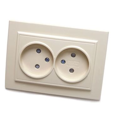 Розетка ЭРНА 2-местная слоновая кость б/з 250В 10А PST10-9013-02