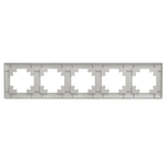 Рамка STEKKER, PFR00-7005-03 5-местная, пластик, серия Катрин, серебро 39801