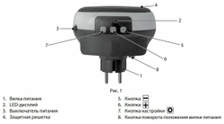 Портативный керамический тепловентилятор Denzel dtfc-700, 3 режима, вентилятор, нагрев 700 вт 96407